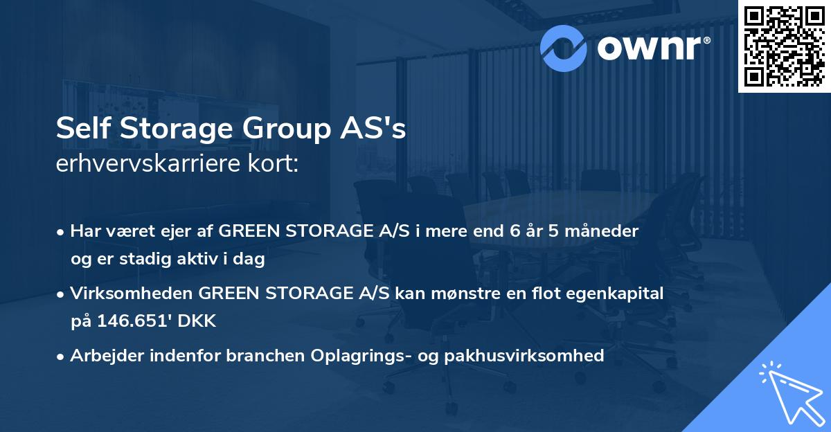 Self Storage Group AS's erhvervskarriere kort