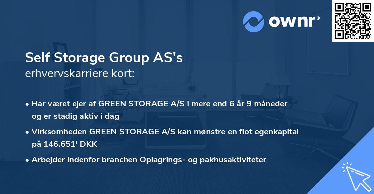 Self Storage Group AS's erhvervskarriere kort