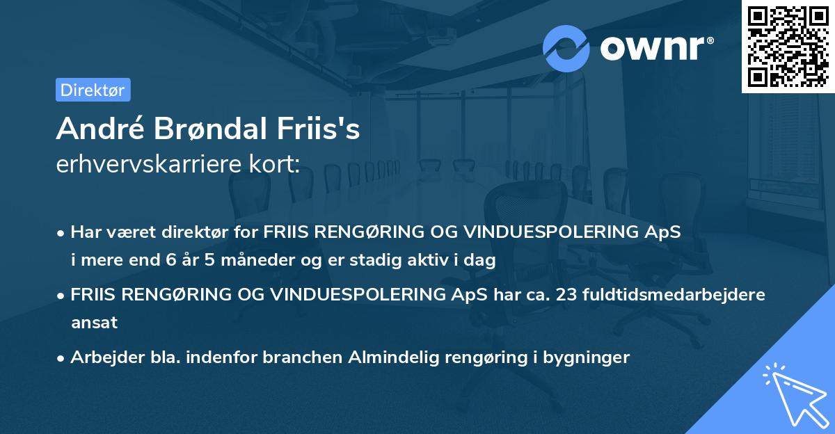 André Brøndal Friis's erhvervskarriere kort