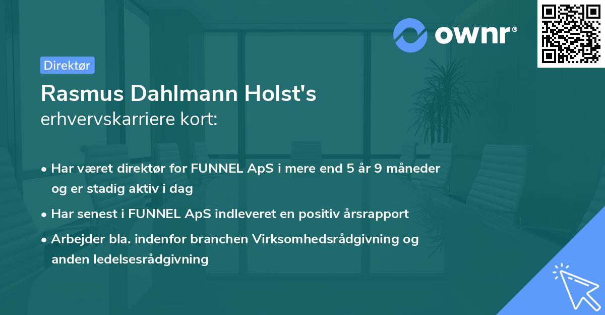 Rasmus Dahlmann Holst's erhvervskarriere kort