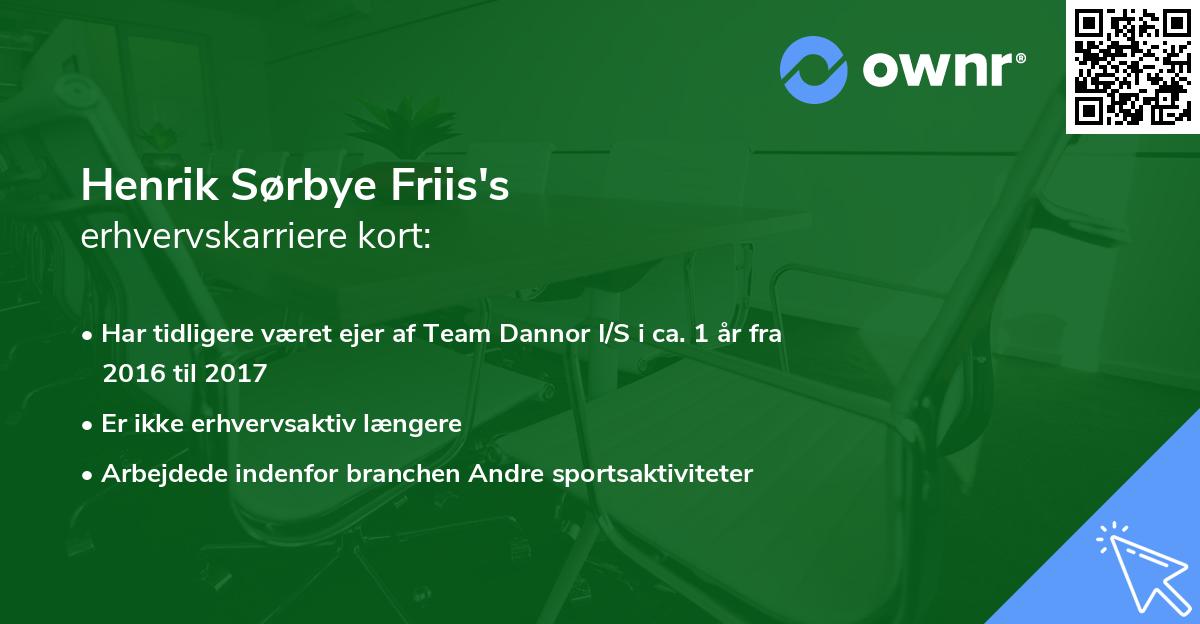 Henrik Sørbye Friis's erhvervskarriere kort