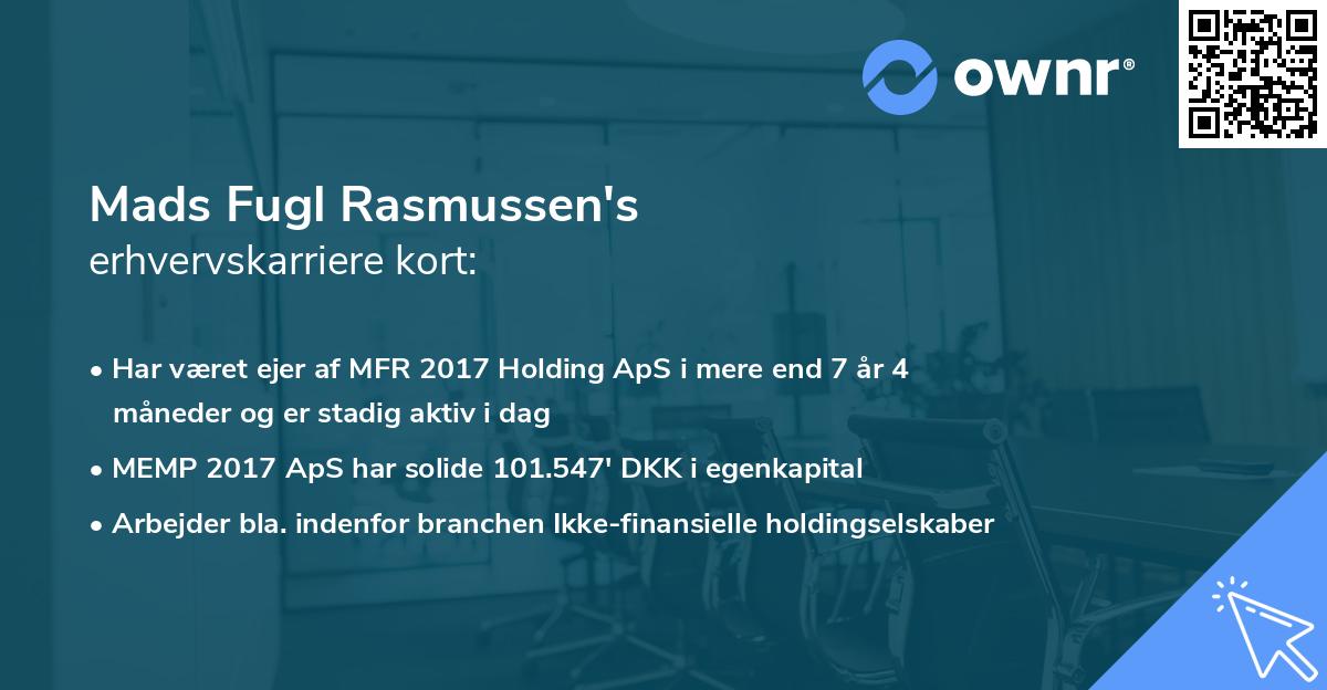 Mads Fugl Rasmussen's erhvervskarriere kort