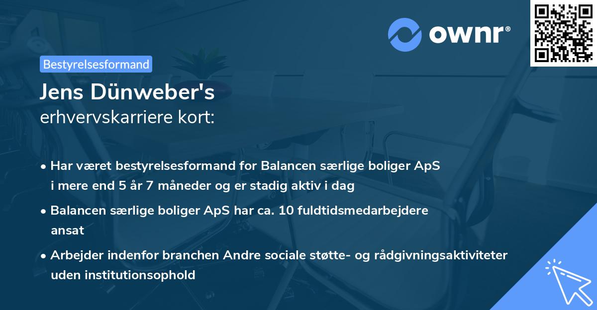 Jens Dünweber's erhvervskarriere kort