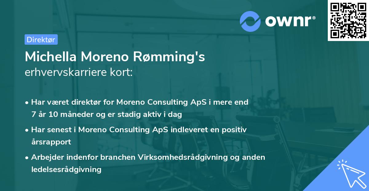 Michella Moreno Rømming's erhvervskarriere kort
