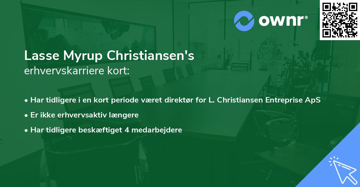 Lasse Myrup Christiansen's erhvervskarriere kort