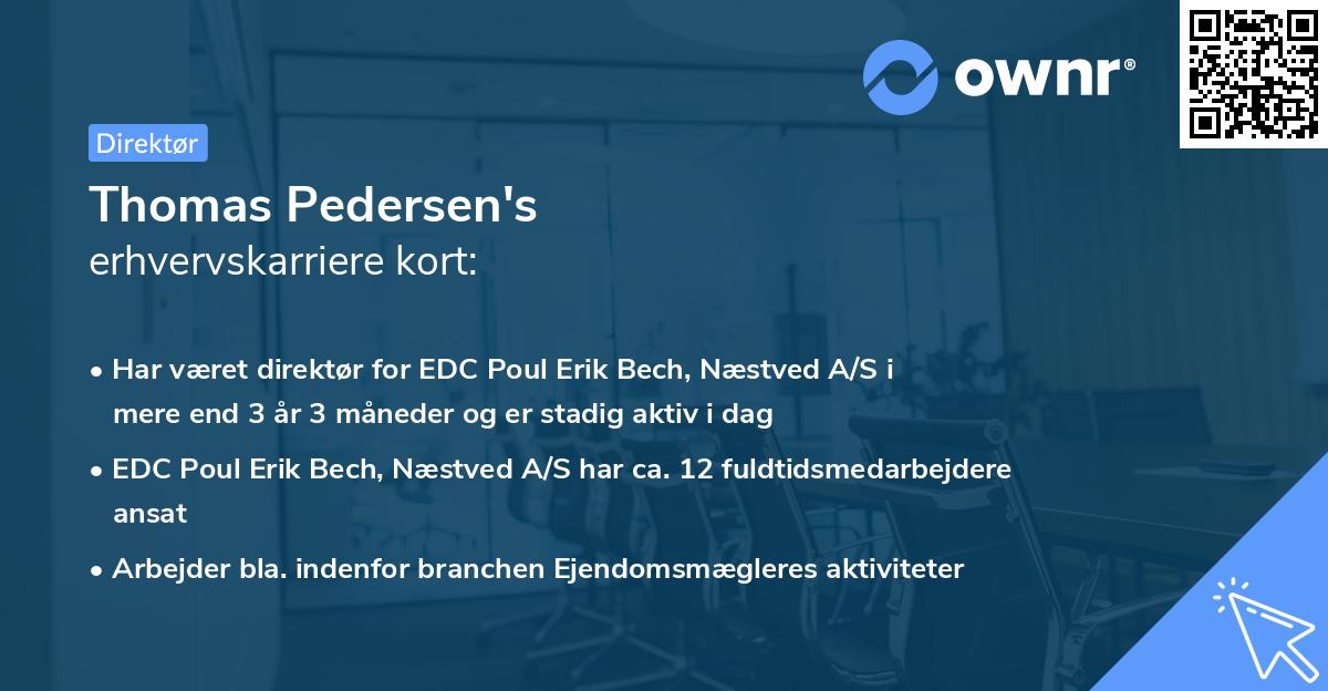 Thomas Pedersen's erhvervskarriere kort