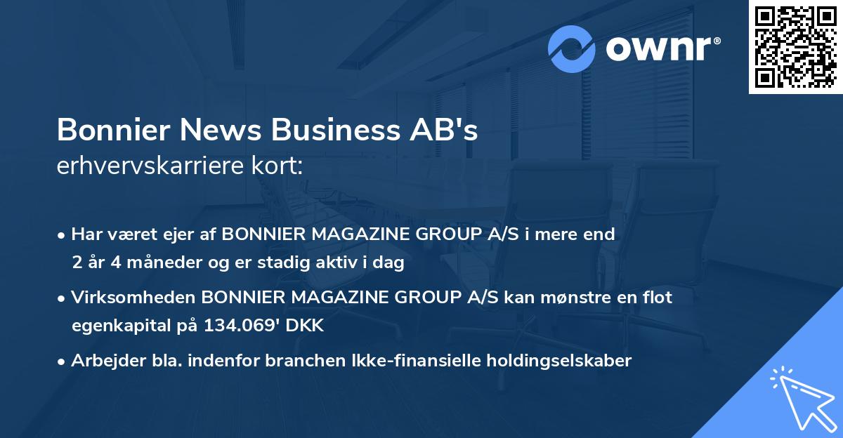 Bonnier News Business AB's erhvervskarriere kort