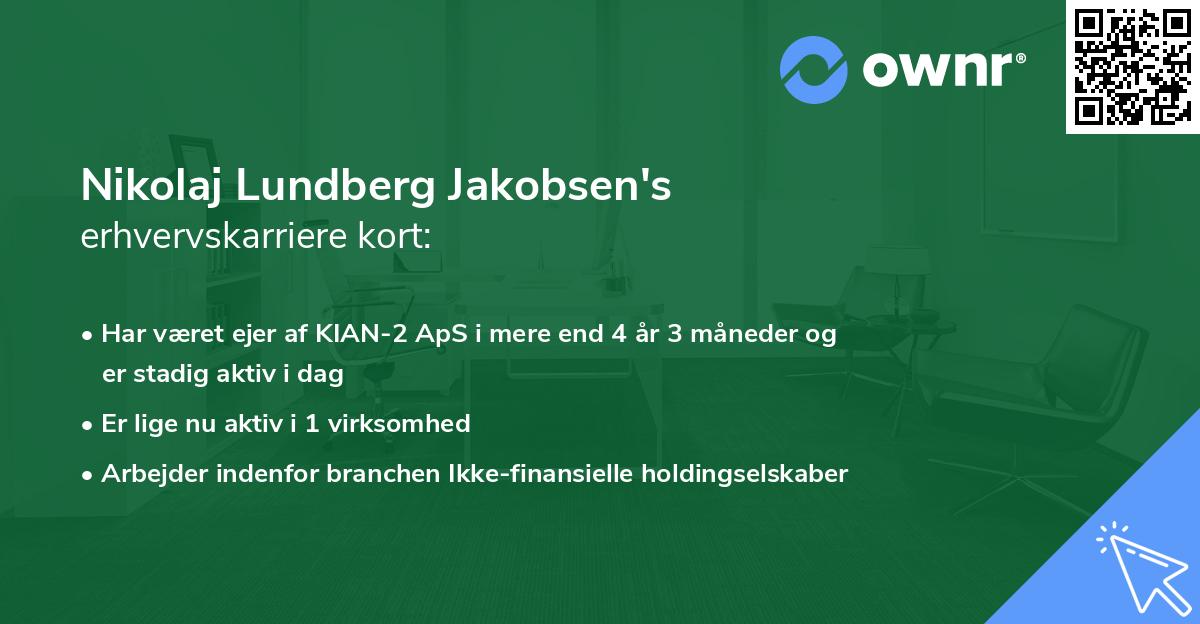 Nikolaj Lundberg Jakobsen's erhvervskarriere kort