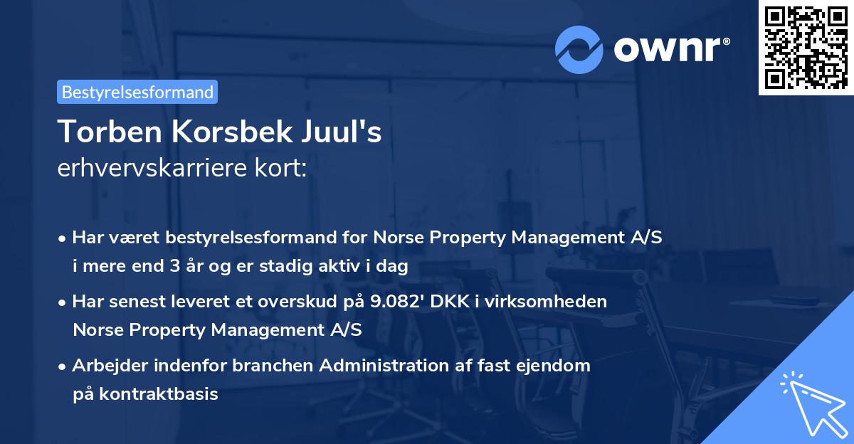 Torben Korsbek Juul's erhvervskarriere kort