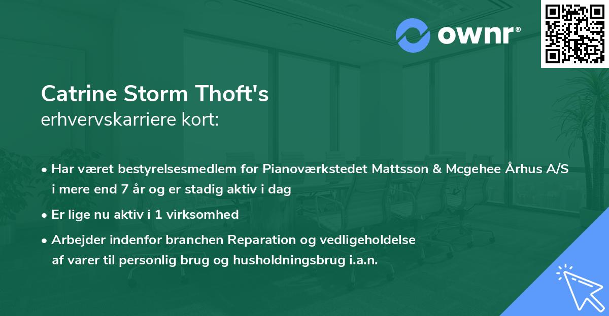 Catrine Storm Thoft's erhvervskarriere kort