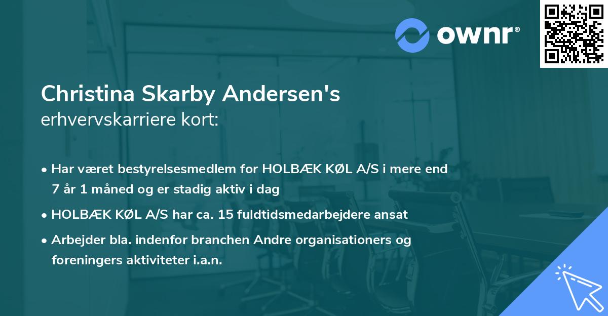 Christina Skarby Andersen's erhvervskarriere kort