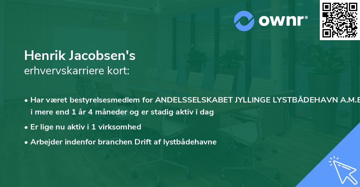 Henrik Jacobsen's erhvervskarriere kort
