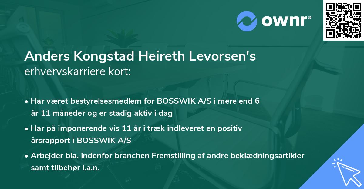 Anders Kongstad Heireth Levorsen's erhvervskarriere kort