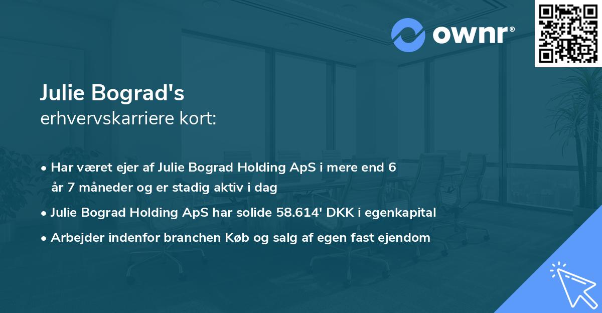 Julie Bograd's erhvervskarriere kort
