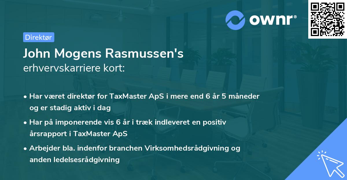 John Mogens Rasmussen's erhvervskarriere kort