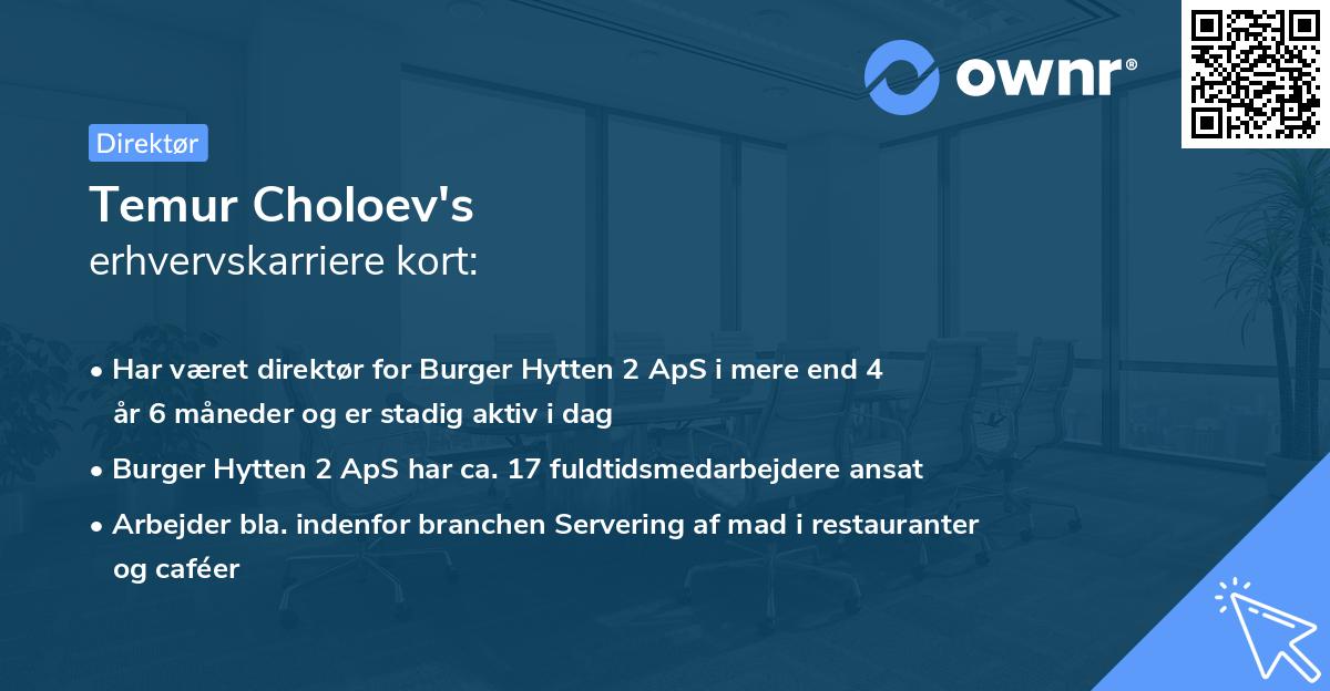Temur Choloev's erhvervskarriere kort