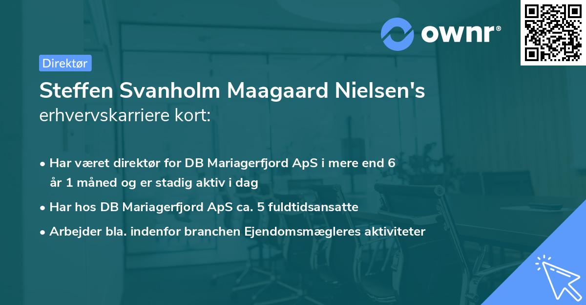 Steffen Svanholm Maagaard Nielsen's erhvervskarriere kort