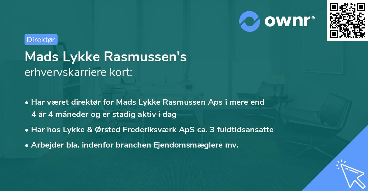 Mads Lykke Rasmussen's erhvervskarriere kort