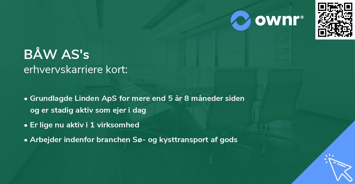 BÅW AS's erhvervskarriere kort