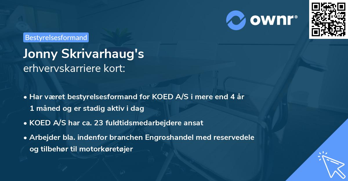 Jonny Skrivarhaug's erhvervskarriere kort