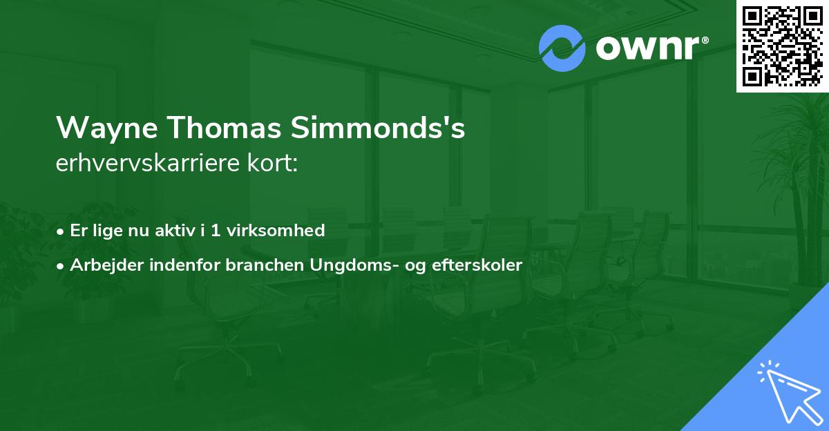 Wayne Thomas Simmonds's erhvervskarriere kort