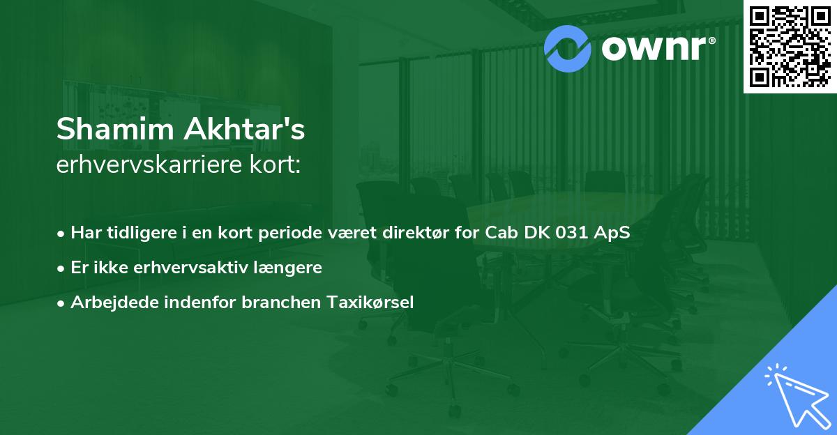 Shamim Akhtar's erhvervskarriere kort