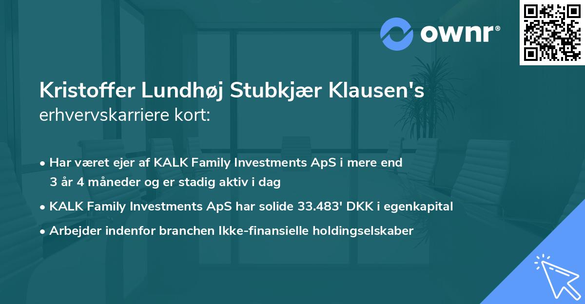 Kristoffer Lundhøj Stubkjær Klausen's erhvervskarriere kort