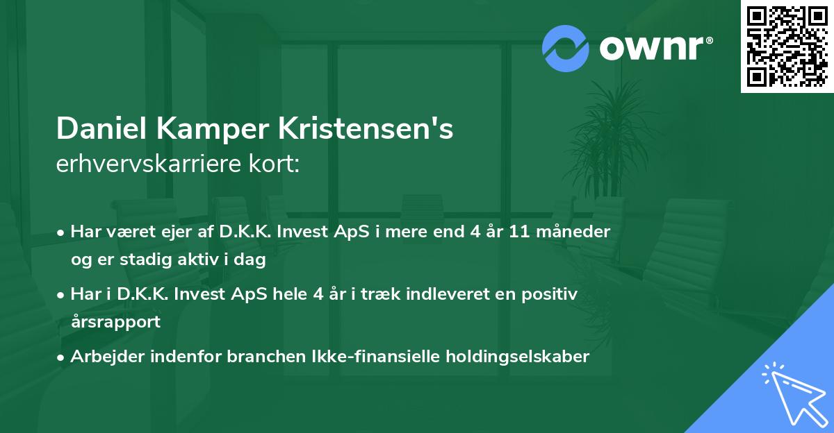 Daniel Kamper Kristensen's erhvervskarriere kort