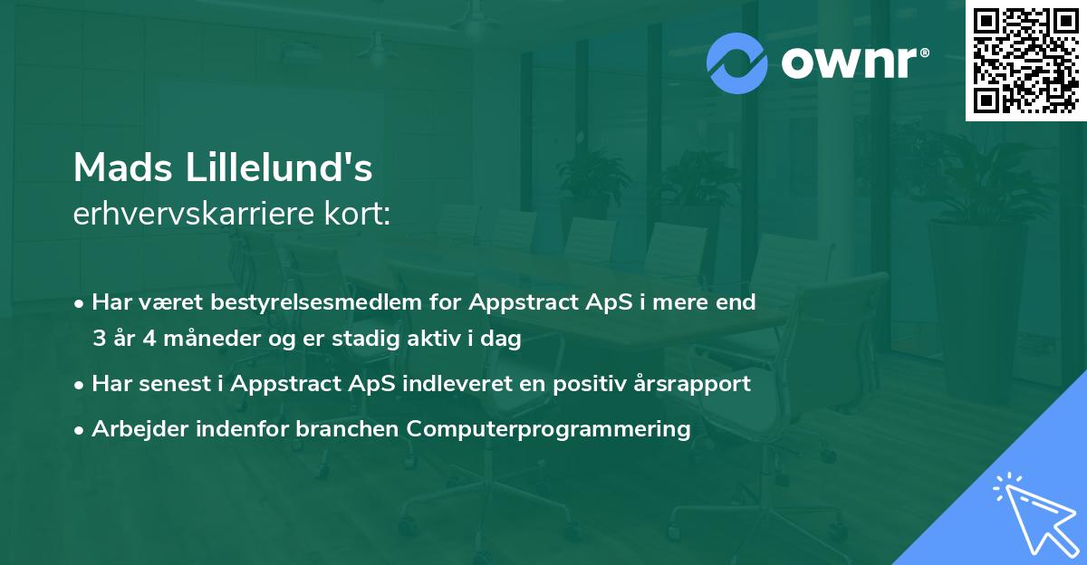 Mads Lillelund's erhvervskarriere kort