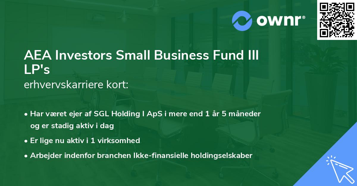 AEA Investors Small Business Fund III LP's erhvervskarriere kort