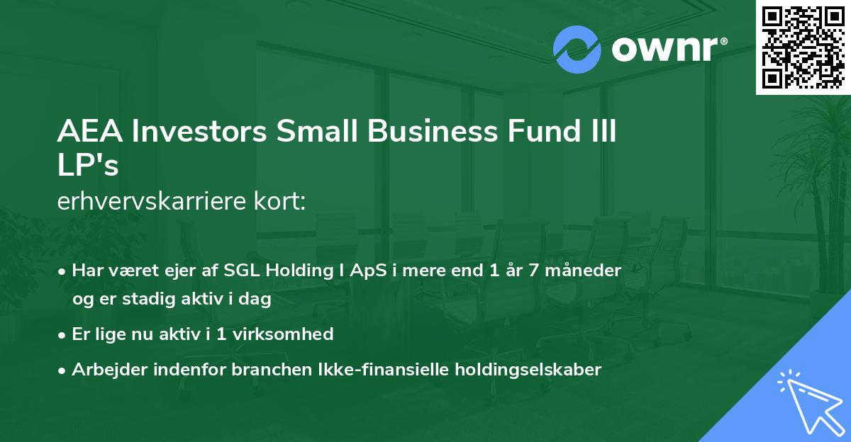 AEA Investors Small Business Fund III LP's erhvervskarriere kort