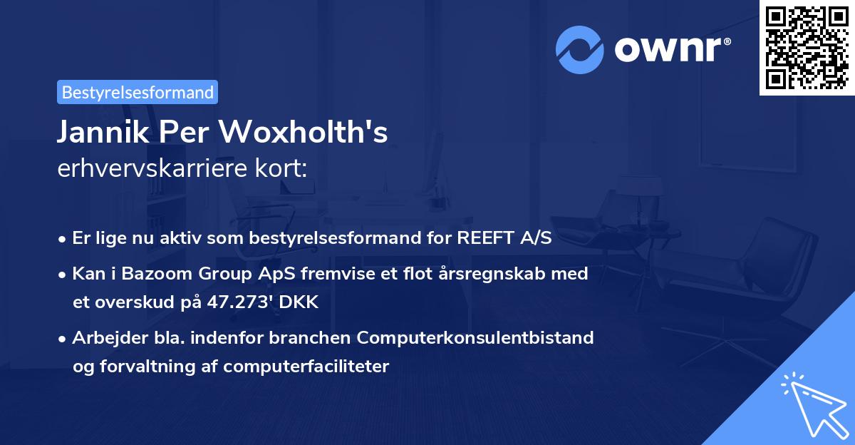 Jannik Per Woxholth's erhvervskarriere kort