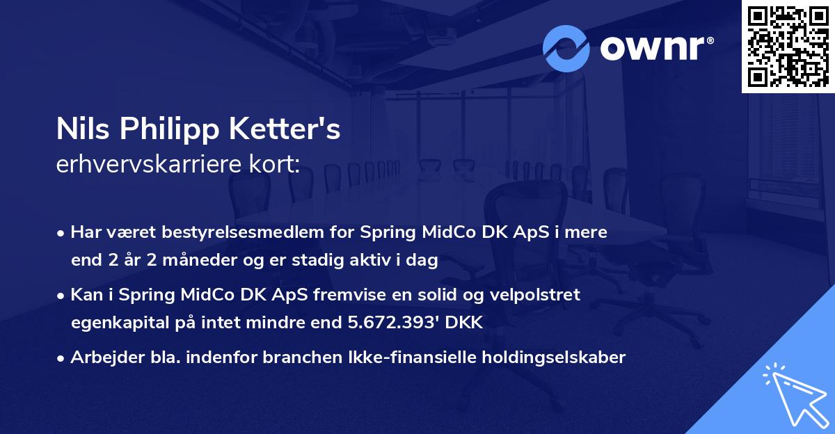 Nils Philipp Ketter's erhvervskarriere kort
