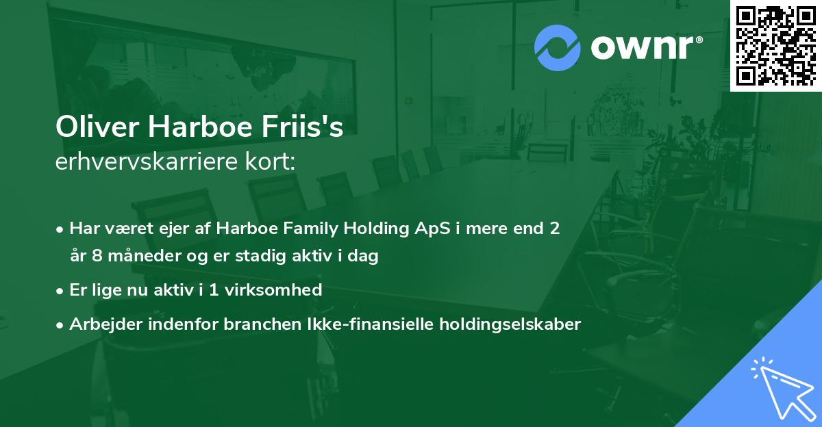 Oliver Harboe Friis's erhvervskarriere kort