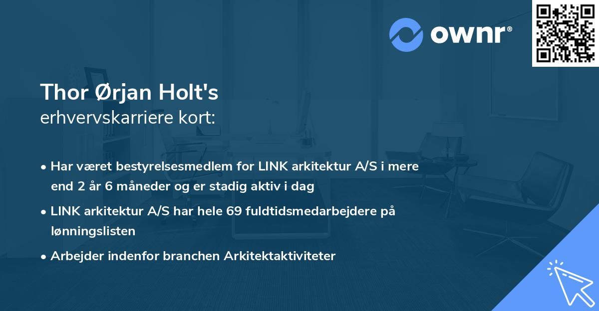 Thor Ørjan Holt's erhvervskarriere kort