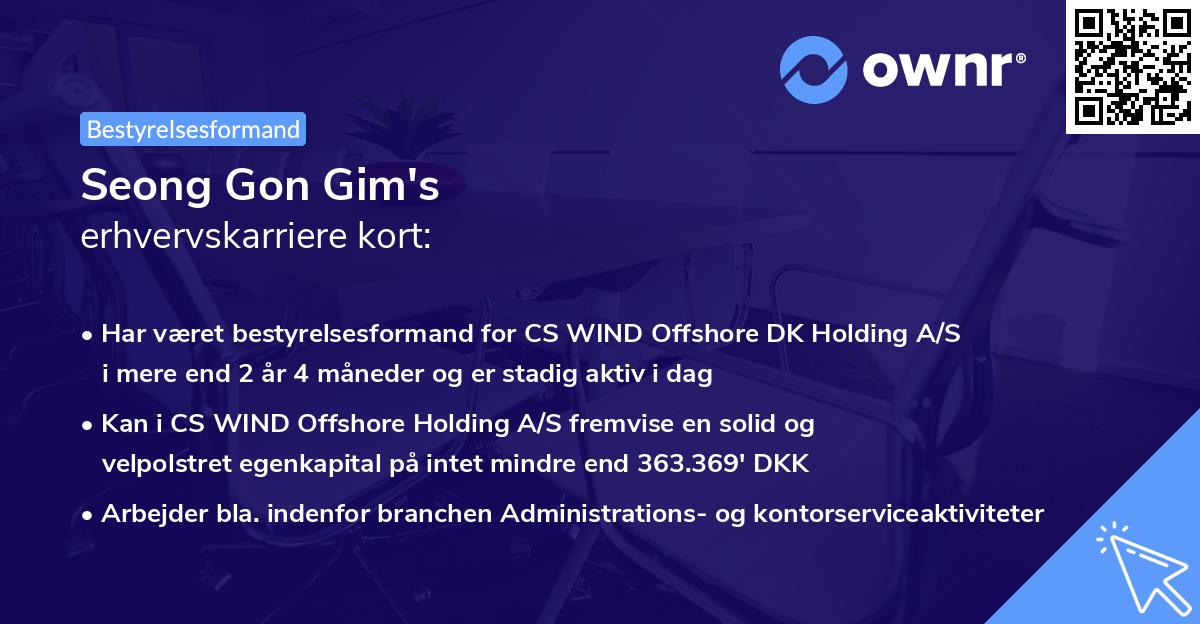 Seong Gon Gim's erhvervskarriere kort
