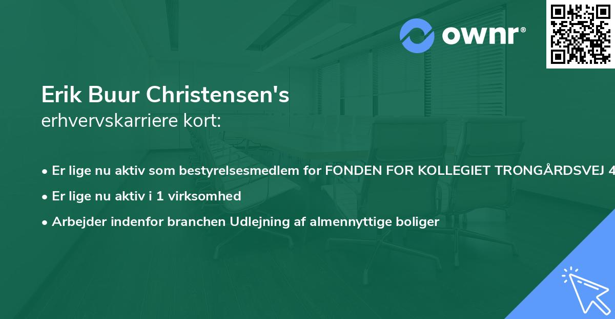 Erik Buur Christensen's erhvervskarriere kort