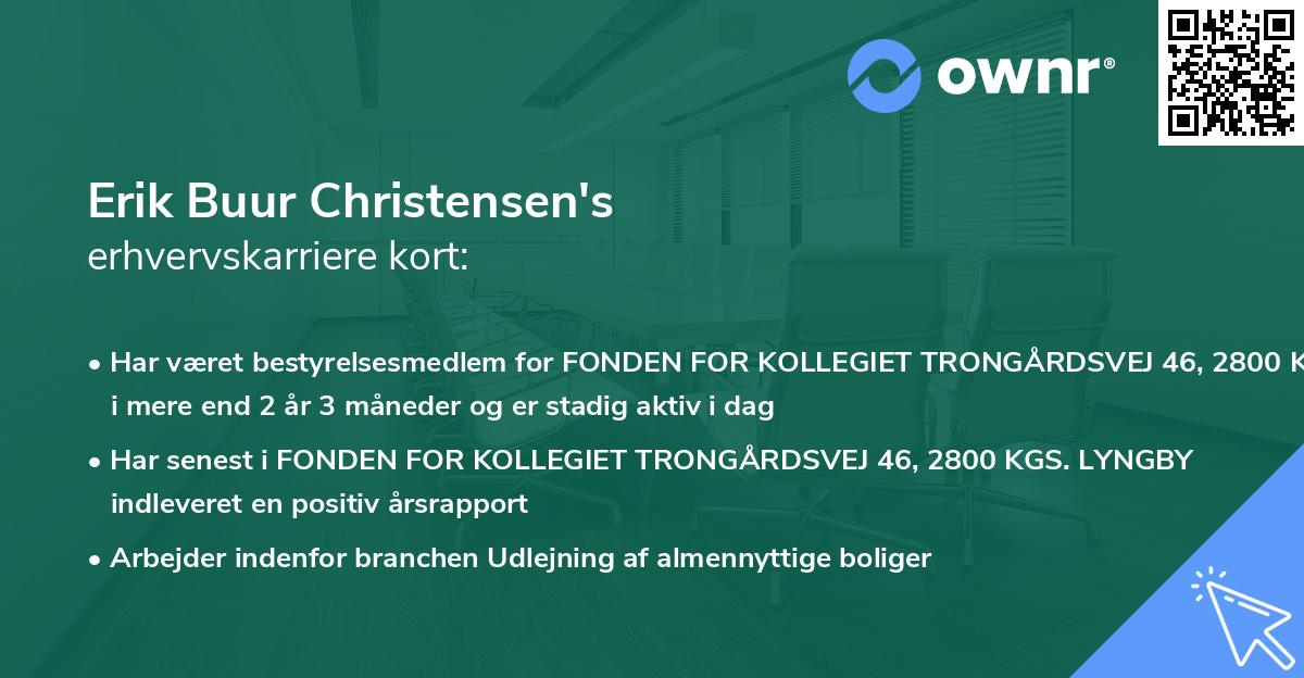 Erik Buur Christensen's erhvervskarriere kort
