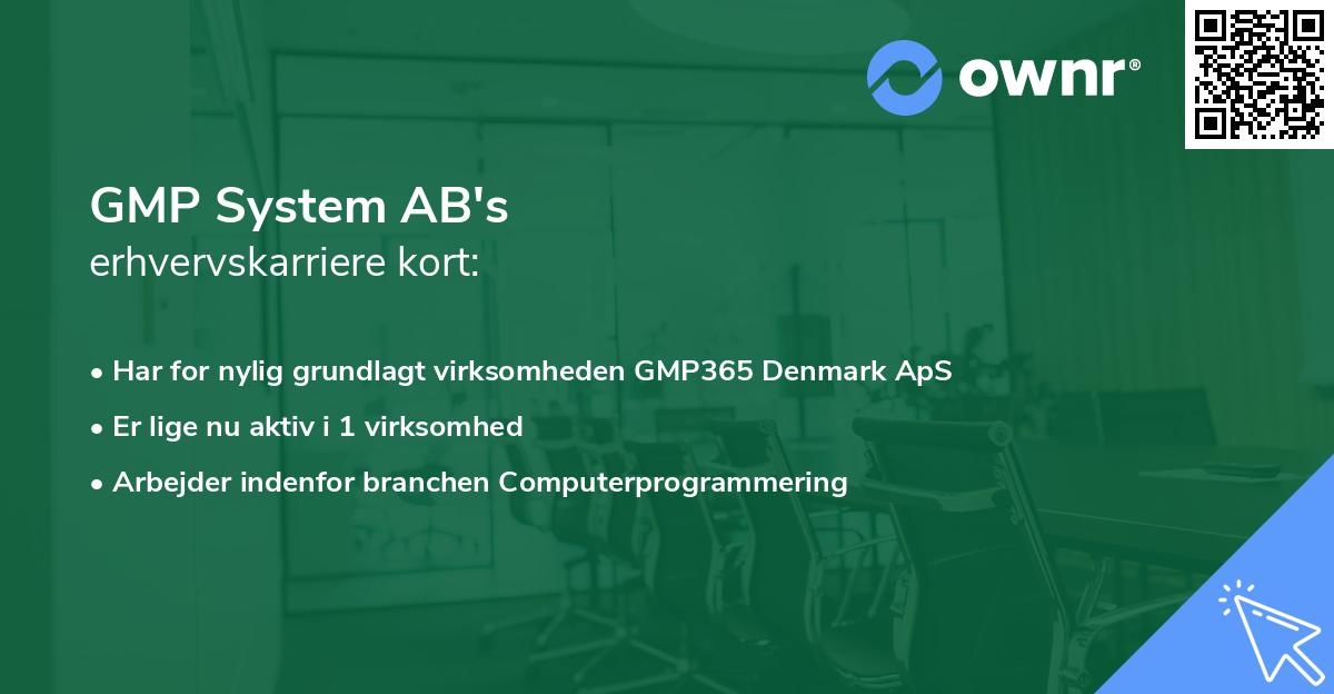 GMP System AB's erhvervskarriere kort