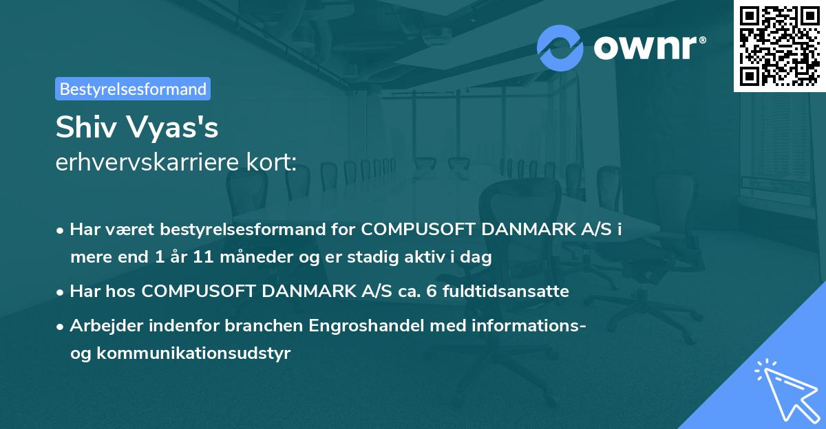 Shiv Vyas's erhvervskarriere kort