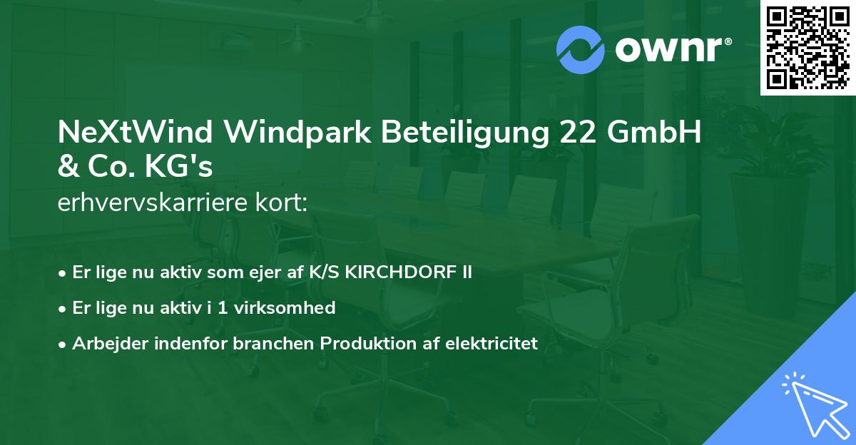 NeXtWind Windpark Beteiligung 22 GmbH & Co. KG's erhvervskarriere kort