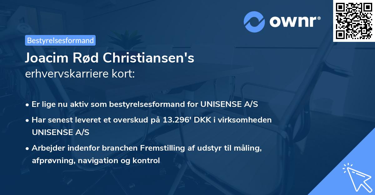 Joacim Rød Christiansen's erhvervskarriere kort