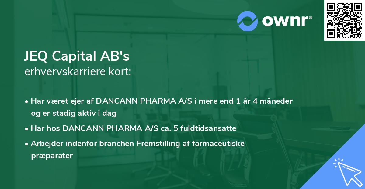 JEQ Capital AB's erhvervskarriere kort