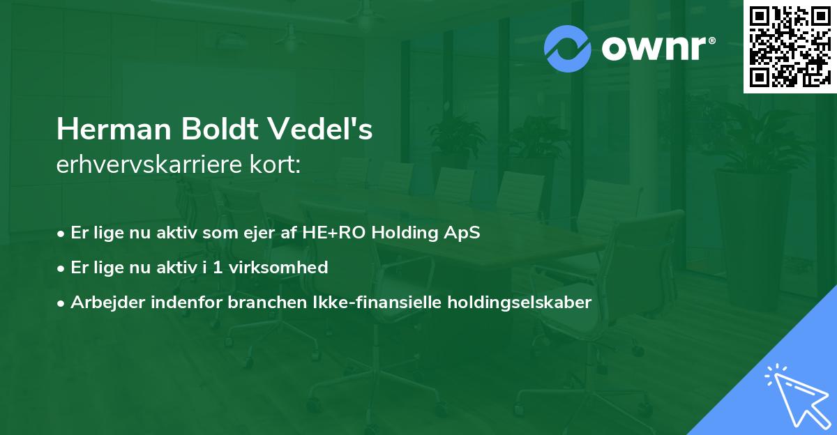 Herman Boldt Vedel's erhvervskarriere kort