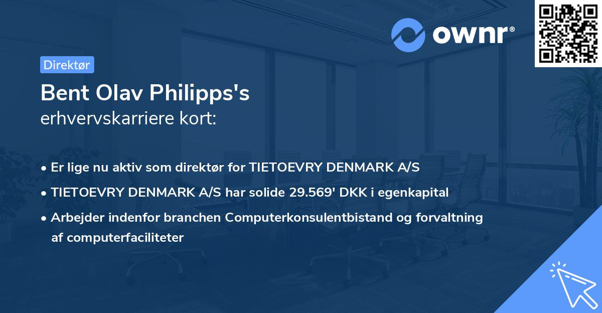 Bent Olav Philipps's erhvervskarriere kort