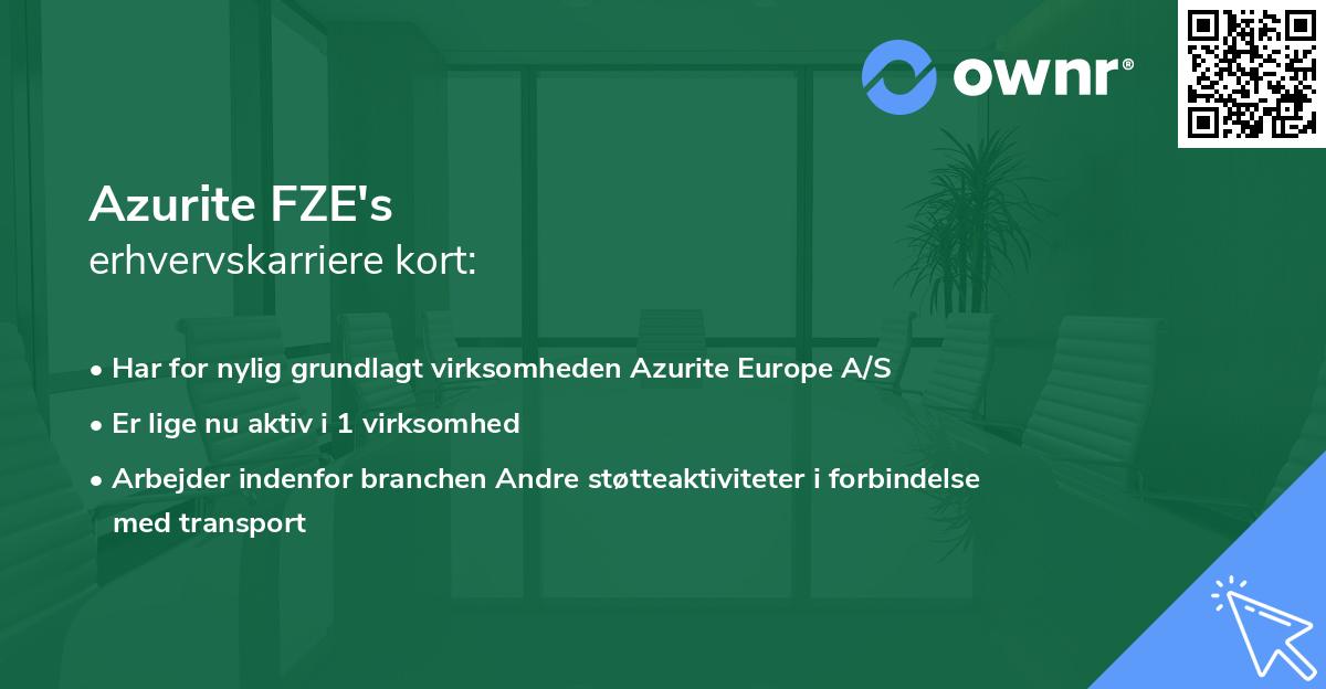 Azurite FZE's erhvervskarriere kort