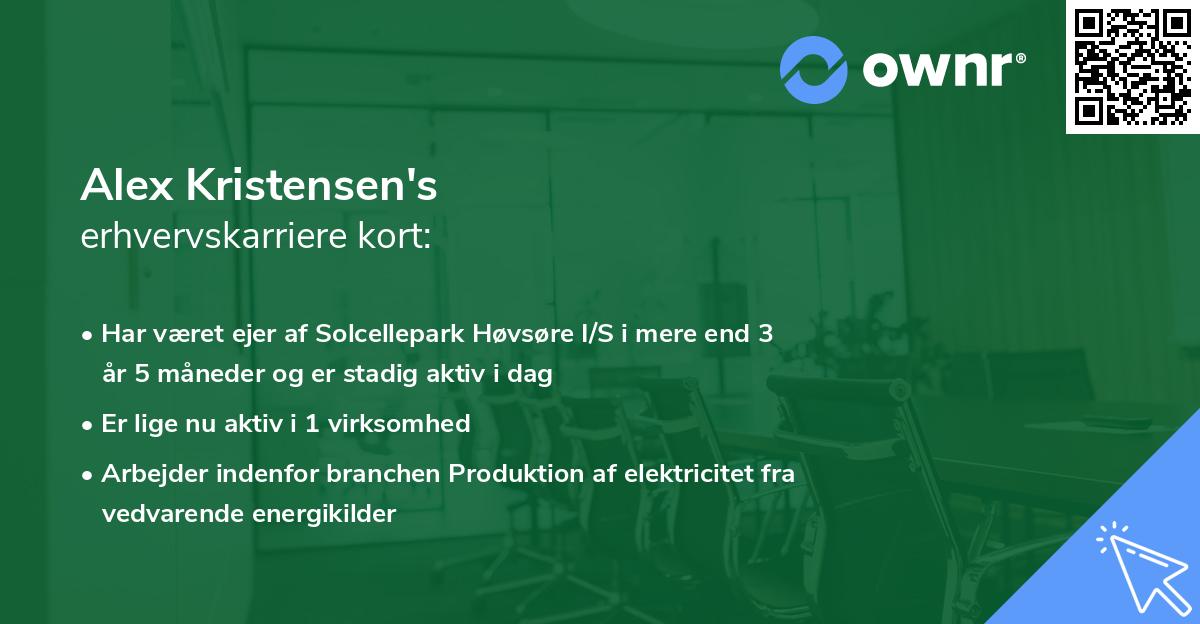 Alex Kristensen's erhvervskarriere kort