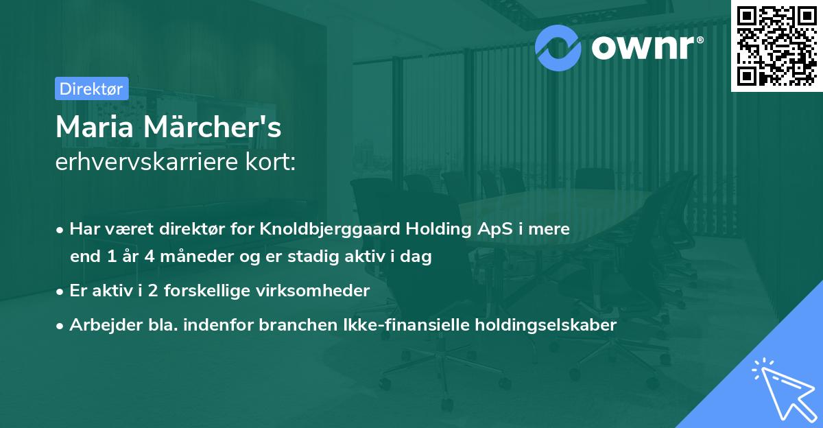 Maria Märcher's erhvervskarriere kort