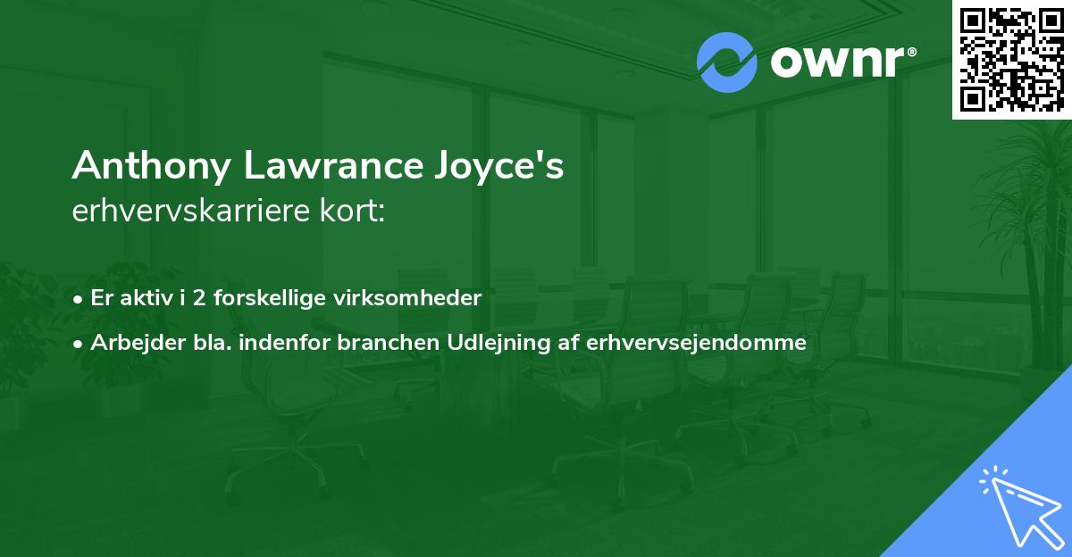 Anthony Lawrance Joyce's erhvervskarriere kort