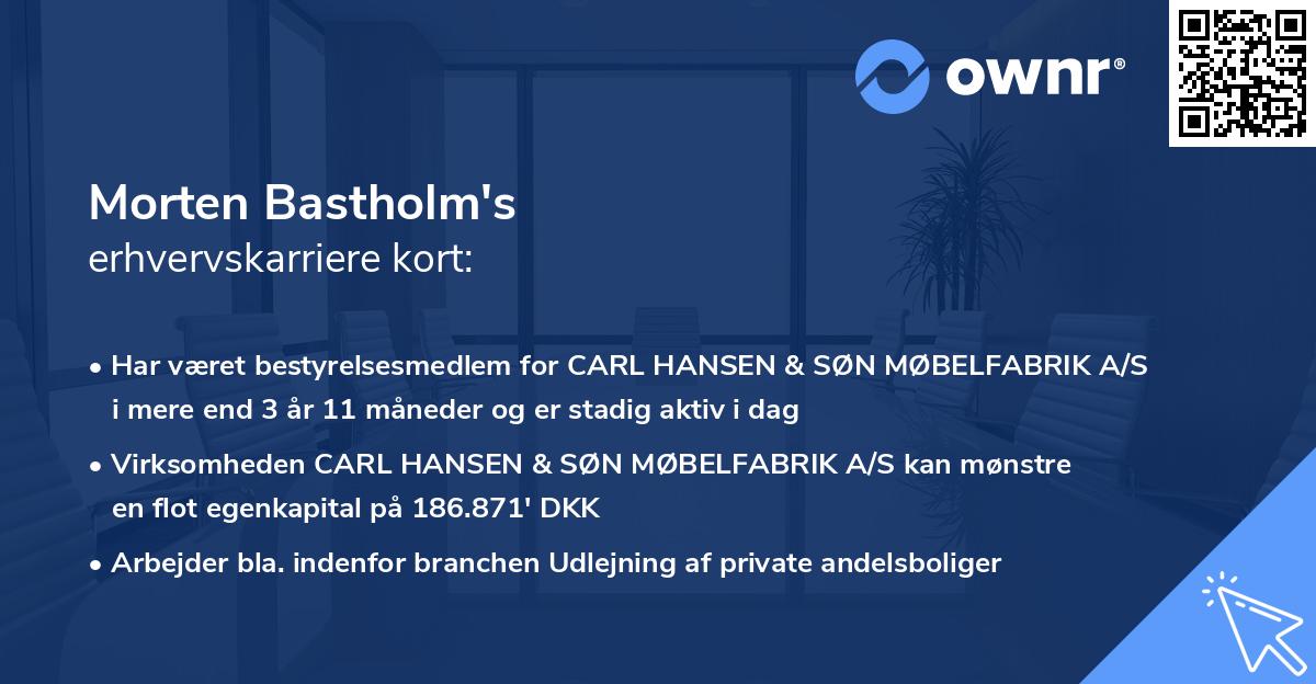 Morten Bastholm's erhvervskarriere kort